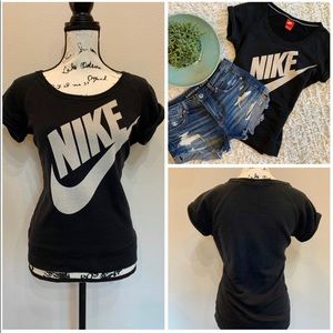 Nike Gym Vintage Short Sleeve Sweatshirt Rally Top